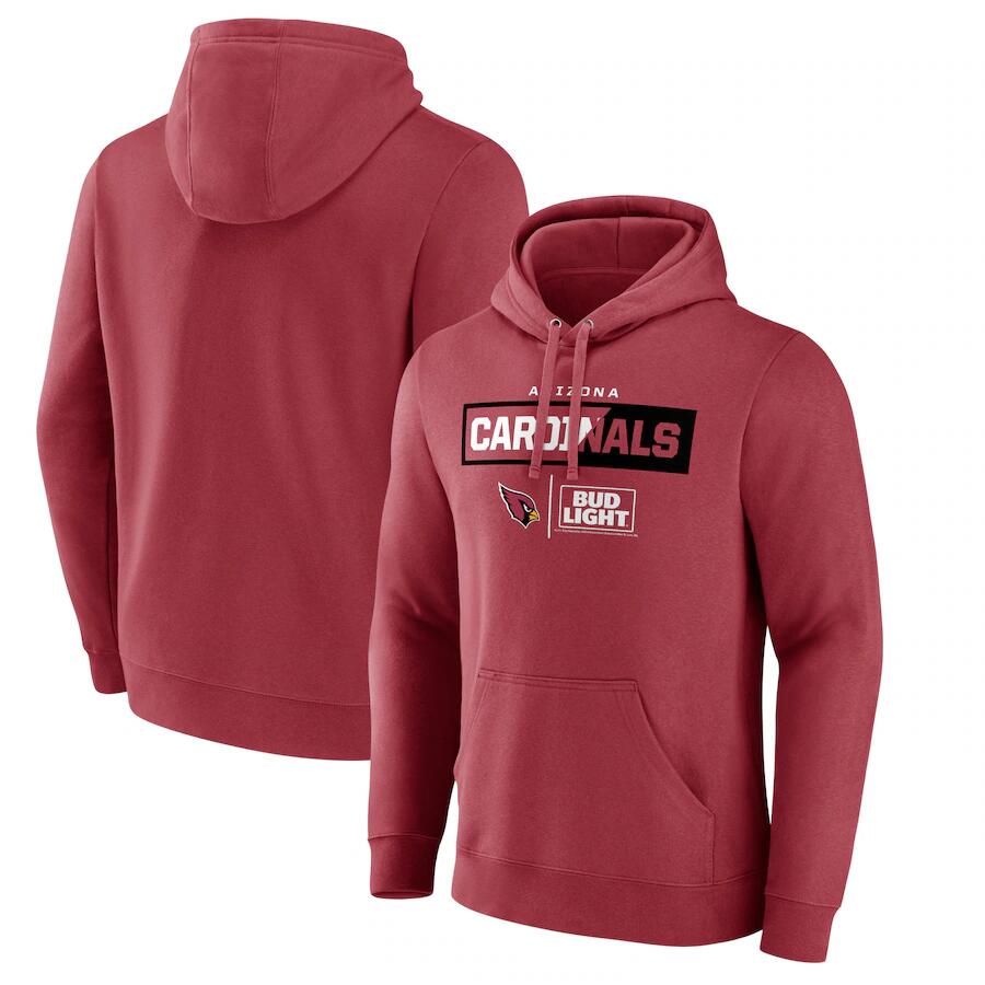 Men's Arizona Cardinals Red x Bud Light Pullover Hoodie Men's Arizona Cardinals Red x Bud Light Pullover Hoodie